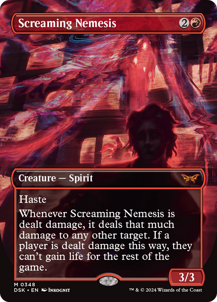 Image of Screaming Nemesis (Borderless) (DSK-348) - Duskmourn: House of Horror (Borderless) Foil