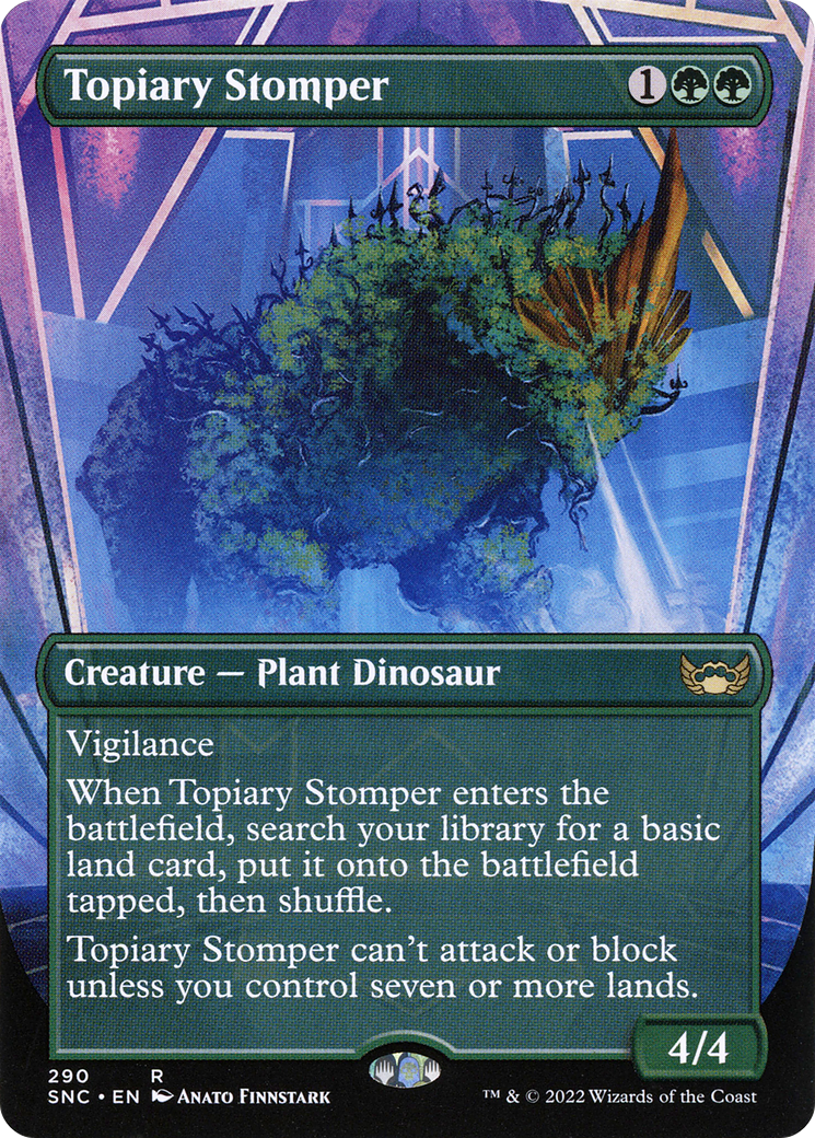 Image of Topiary Stomper (Borderless) (SNC-290) - Streets of New Capenna (Borderless) Foil