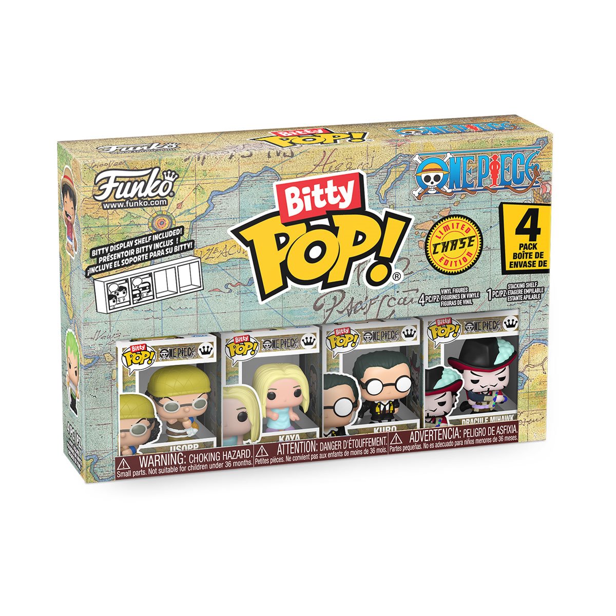 Image of One Piece Usopp Funko Bitty Pop! Mini-Figure 4-Pack Mihawk Chase