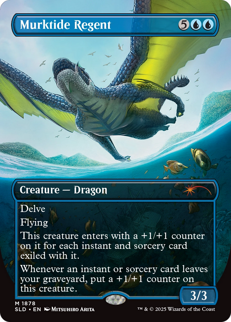 Image of Murktide Regent (SLD-1878) - Secret Lair Drop (Borderless) Foil