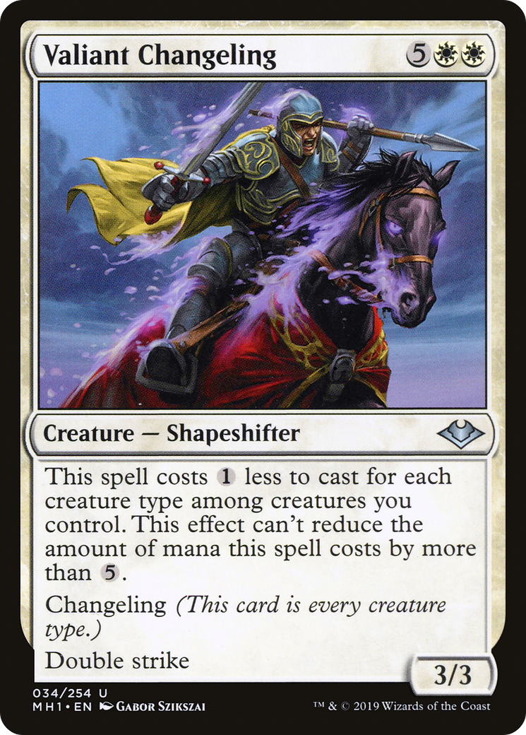 Image of Valiant Changeling (MH1-034) - Modern Horizons Foil