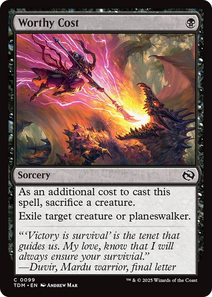 Image of Worthy Cost (TDM-099) - Tarkir: Dragonstorm
