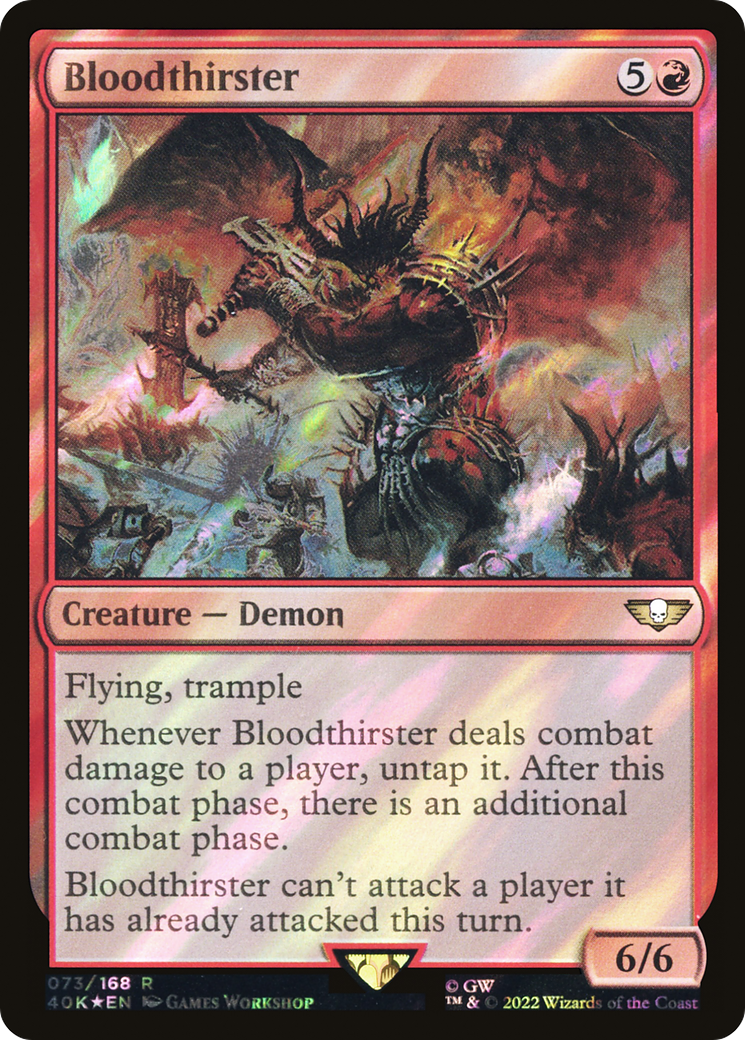 Image of Bloodthirster (Surge Foil) (40K-073) - Warhammer 40,000 Commander Foil