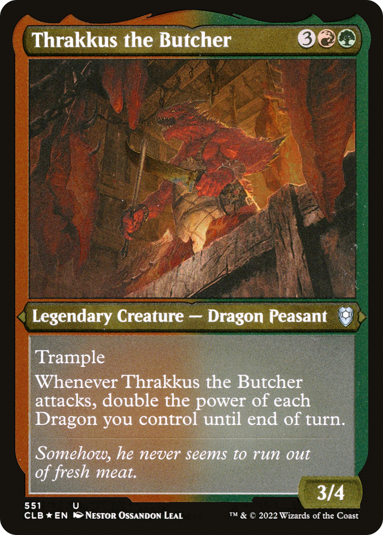 Image of Thrakkus the Butcher (CLB-551) - Commander Legends: Battle for Baldur's Gate Etched Foil
