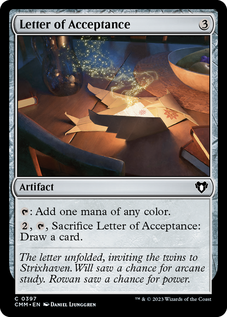 Image of Letter of Acceptance (CMM-397) - Commander Masters