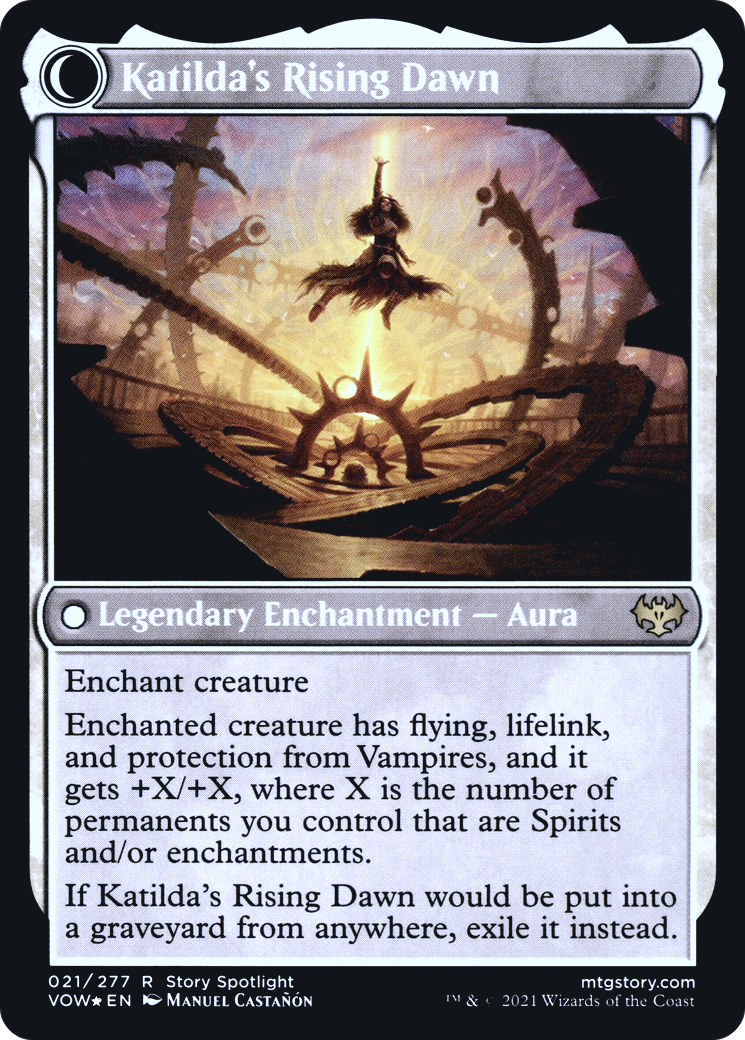 Image of Katilda, Dawnhart Martyr (PRE-021) - Innistrad: Crimson Vow Promos: (Double Faced Transform) Foil
