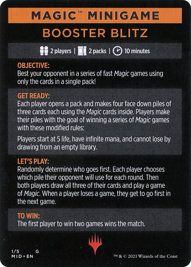 Image of Booster Blitz (MMID-001) - Innistrad: Midnight Hunt Minigames Foil