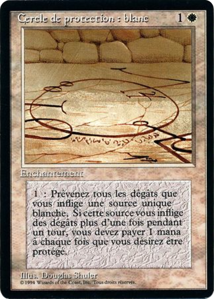 Image of Circle of Protection: White (FBB-) - Foreign Black Border