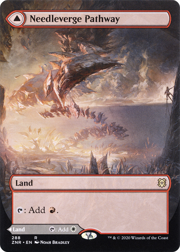 Image of Needleverge Pathway (Borderless) (ZNR-288) - Zendikar Rising: (Showcase) (Borderless) Foil
