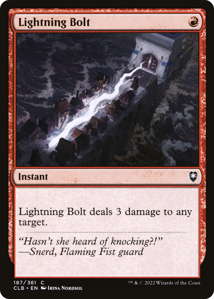 Image of Lightning Bolt (CLB-187) - Commander Legends: Battle for Baldur's Gate Foil
