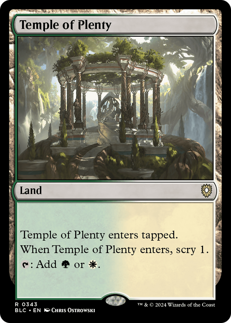 Image of Temple of Plenty (BLC-343) - Bloomburrow Commander