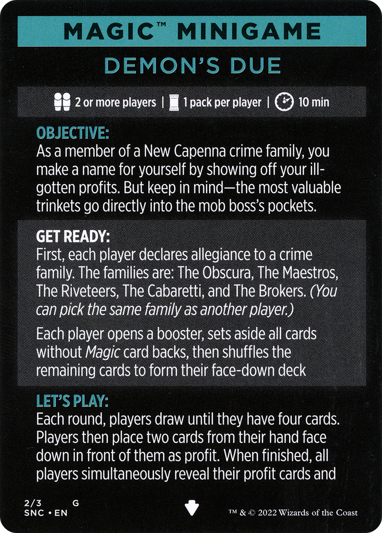 Image of Demon's Due (minigame) // Demon's Due (cont'd) (MSNC-002) - Streets of New Capenna Minigames Foil