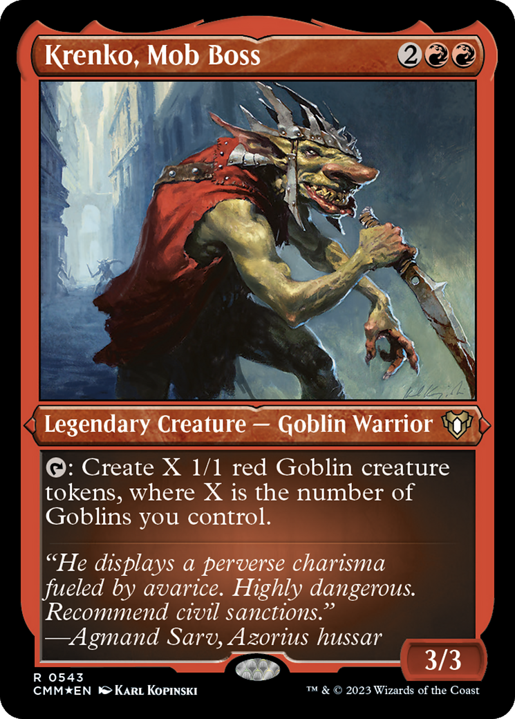 Image of Krenko, Mob Boss (CMM-543) - Commander Masters Etched Foil