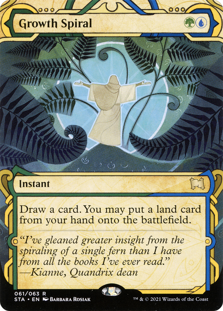 Image of Growth Spiral (STA-061) - Strixhaven Mystical Archive: (Showcase) (Borderless) Etched Foil