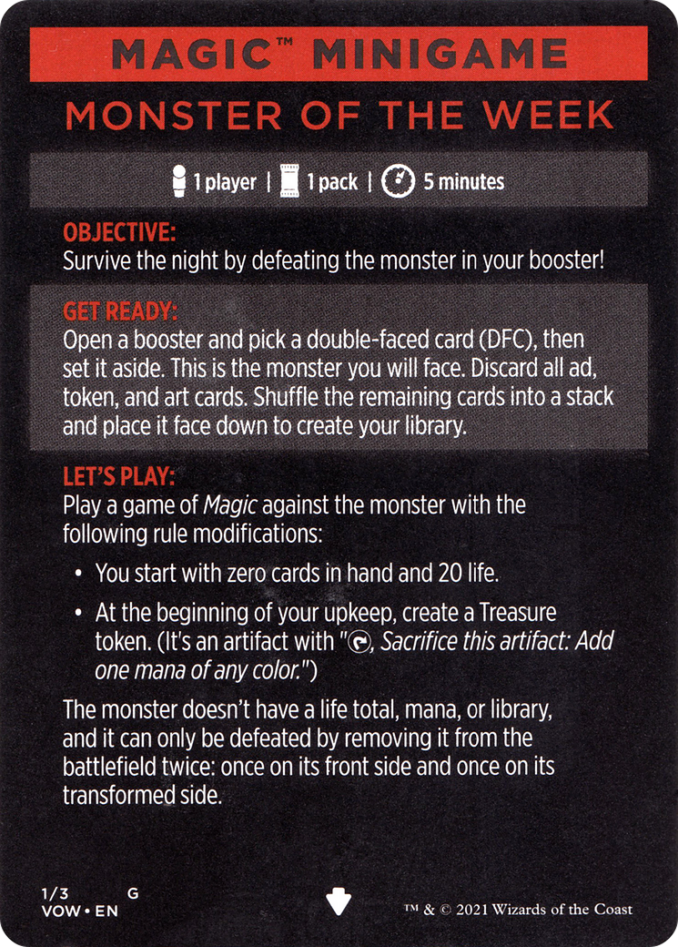 Image of Monster of the Week // Monster of the Week (cont'd) (MVOW-001) - Innistrad: Crimson Vow Minigames