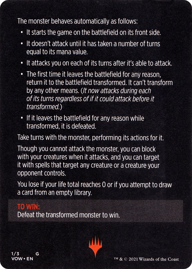 Image of Monster of the Week // Monster of the Week (cont'd) (MVOW-001) - Innistrad: Crimson Vow Minigames Foil