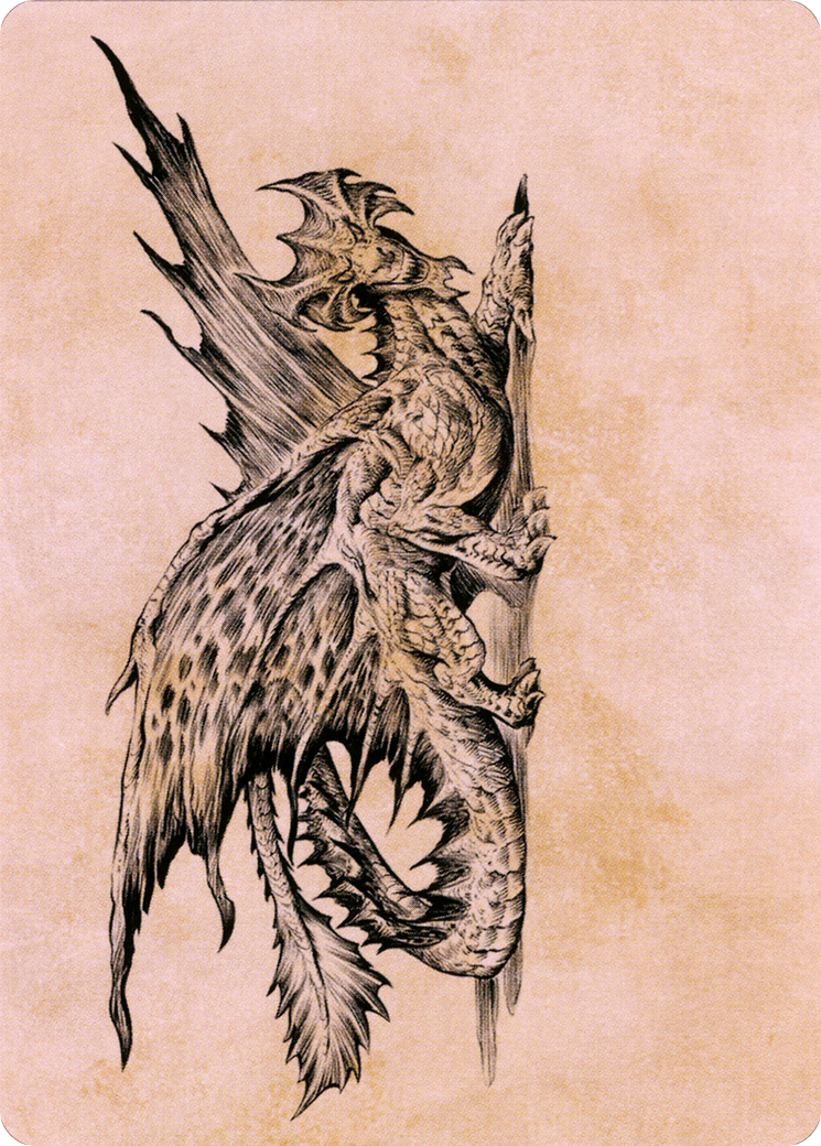 Image of Ancient Brass Dragon // Ancient Brass Dragon (ACLB-049) - Battle for Baldur's Gate Art Series (Borderless) Foil