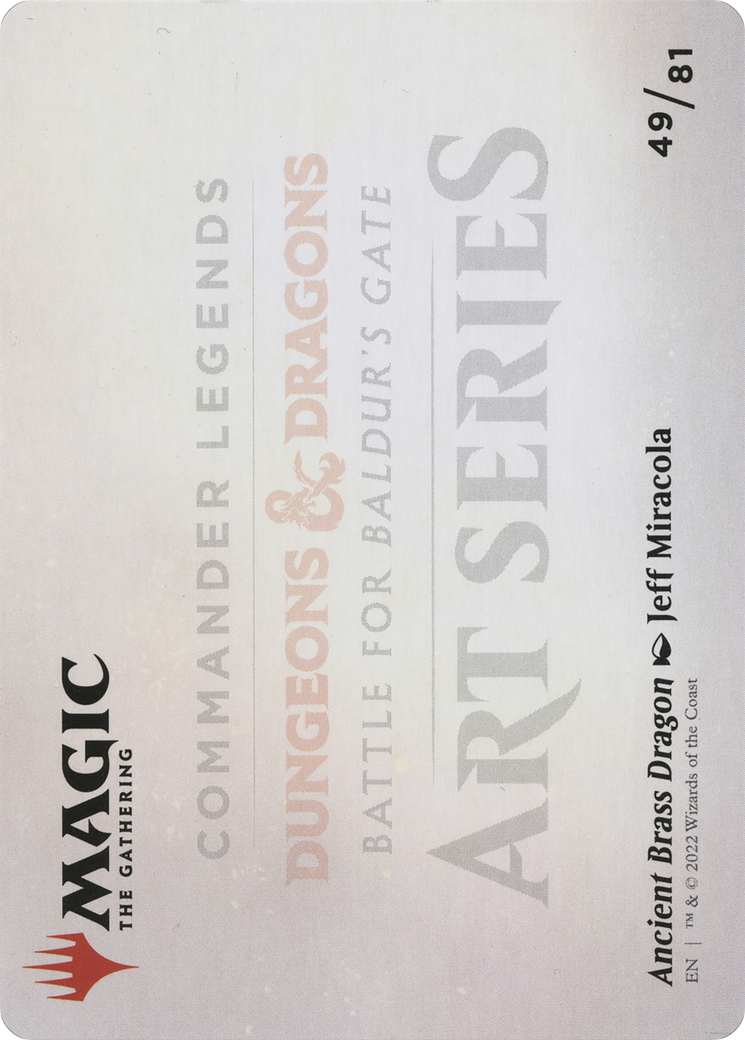 Image of Ancient Brass Dragon // Ancient Brass Dragon (ACLB-049) - Battle for Baldur's Gate Art Series (Borderless) Foil