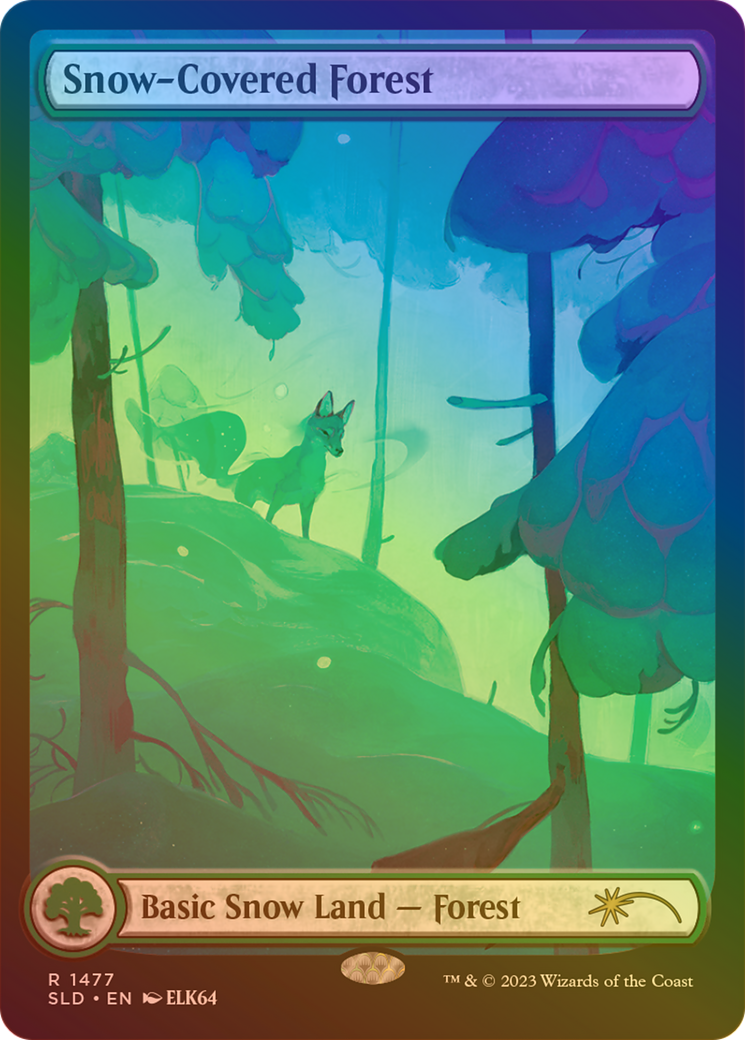 Image of Snow-Covered Forest (1477) (Rainbow Foil) (SLD-1477★) - Secret Lair Drop: (Full Art) Foil