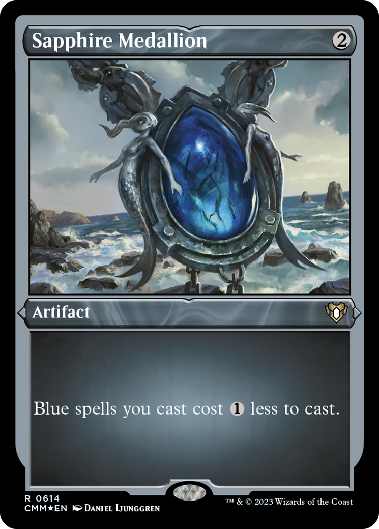 Image of Sapphire Medallion (CMM-614) - Commander Masters Etched Foil