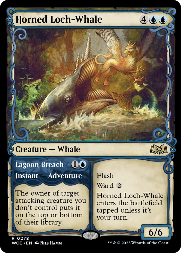 Image of Horned Loch-Whale (Showcase) (WOE-278) - Wilds of Eldraine: (Showcase)