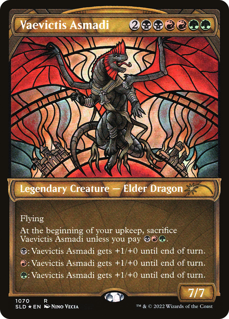 Image of Vaevictis Asmadi (Stained Glass) (Textured Foil) (SLD-1070) - Secret Lair Drop: (Showcase) Foil