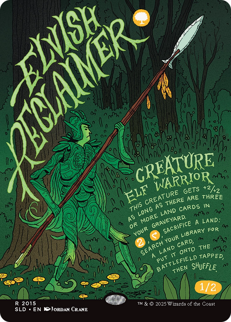 Image of Elvish Reclaimer (SLD-2015) - Secret Lair Drop (Borderless) Foil