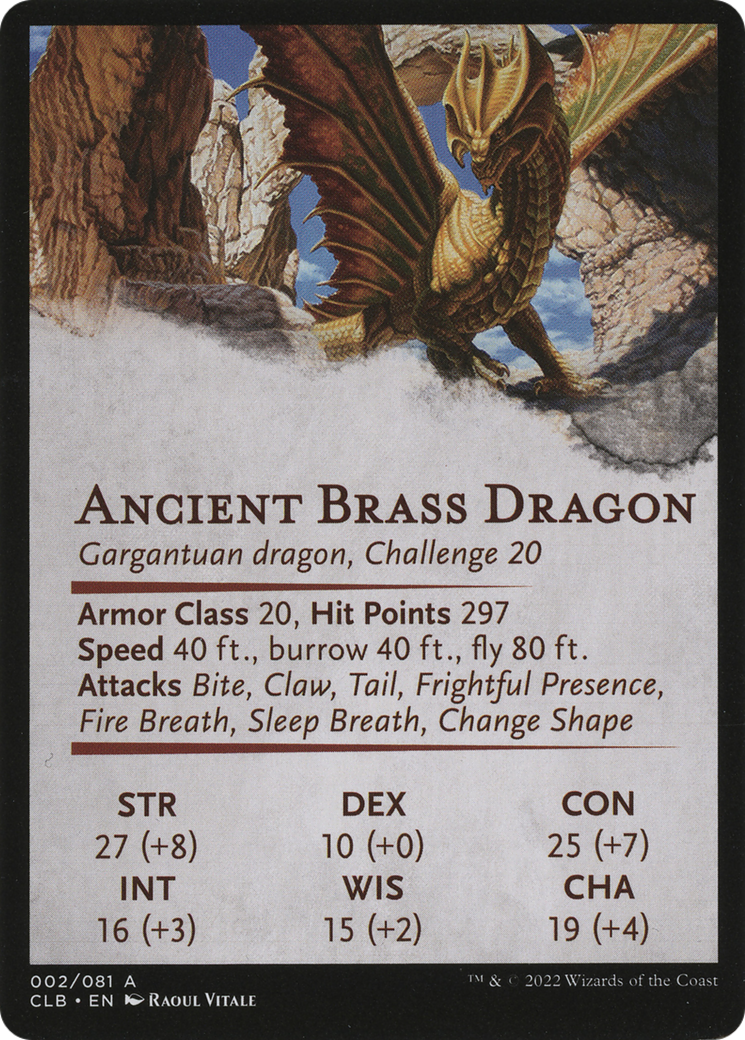 Image of Ancient Brass Dragon // Ancient Brass Dragon (ACLB-002) - Battle for Baldur's Gate Art Series (Borderless)