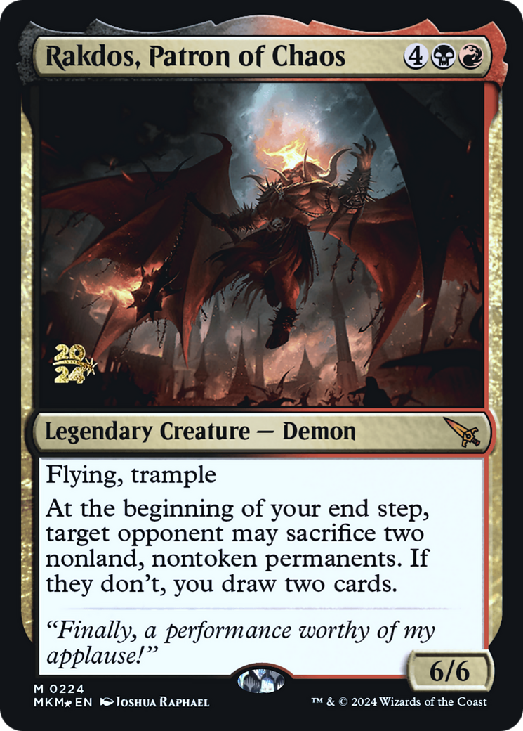 Image of Rakdos, Patron of Chaos (PRE-224) - Murders at Karlov Manor Promos Foil