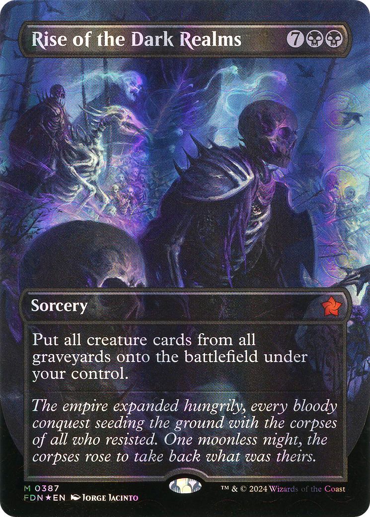 Image of Rise of the Dark Realms (Borderless) (Mana Foil) (FDN-387) - Foundations (Borderless) Foil
