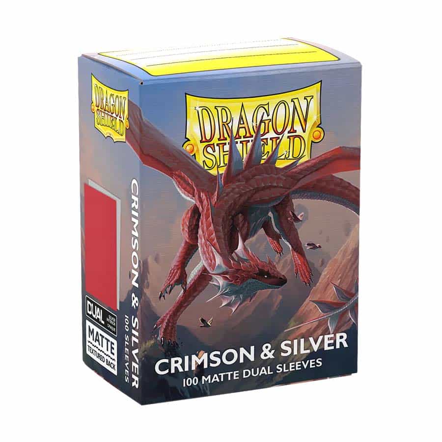 Image of DRAGON SHIELD SLEEVES: MATTE DUAL: CRIMSON AND SILVER (100CT)