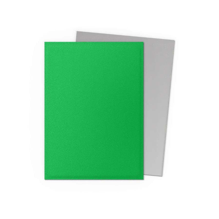 Image of DRAGON SHIELD SLEEVES: MATTE DUAL: APPLE GREEN AND SILVER (100CT)