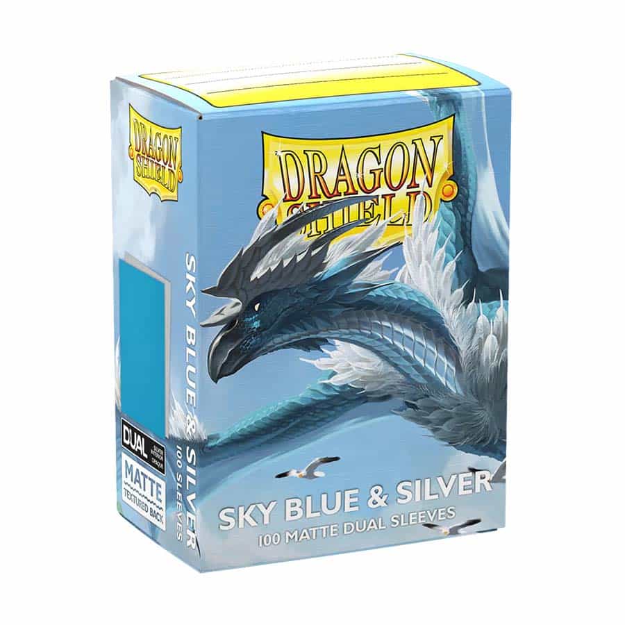 Image of DRAGON SHIELD SLEEVES: MATTE DUAL: SKY BLUE AND SILVER (100CT)