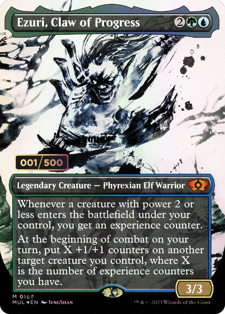 Image of Ezuri, Claw of Progress (Serial Numbered) (MUL-168) - Multiverse Legends: (Showcase) (Borderless) Foil