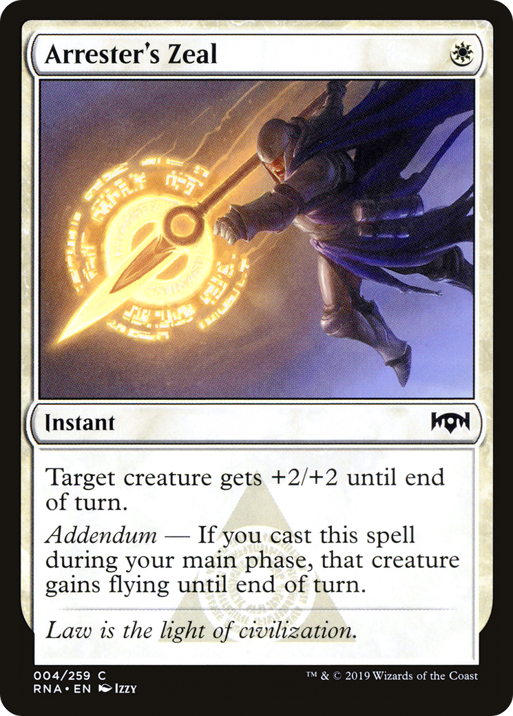 Image of Arrester's Zeal (RNA-004) - Ravnica Allegiance