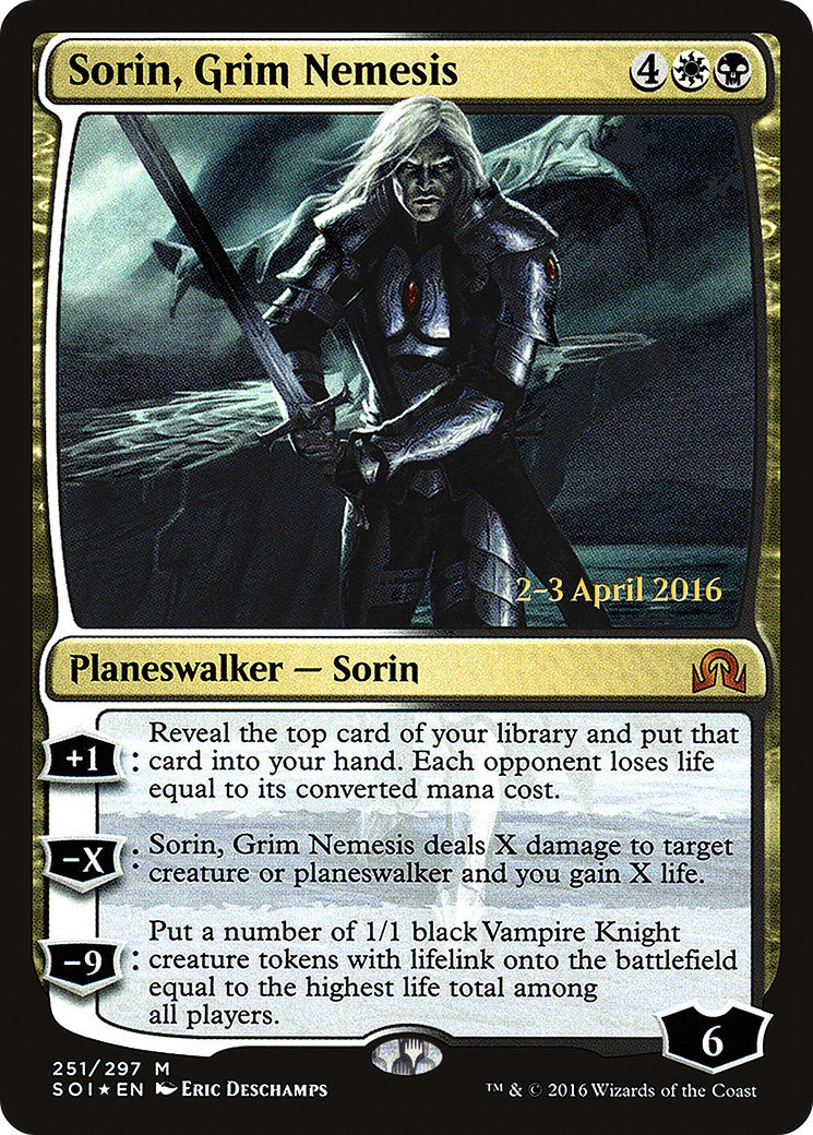 Image of Sorin, Grim Nemesis (PRE-251) - Shadows over Innistrad Promos Foil