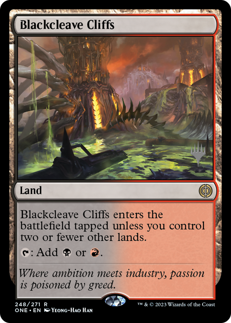 Image of Blackcleave Cliffs (PPONE-248) - Phyrexia: All Will Be One Promos