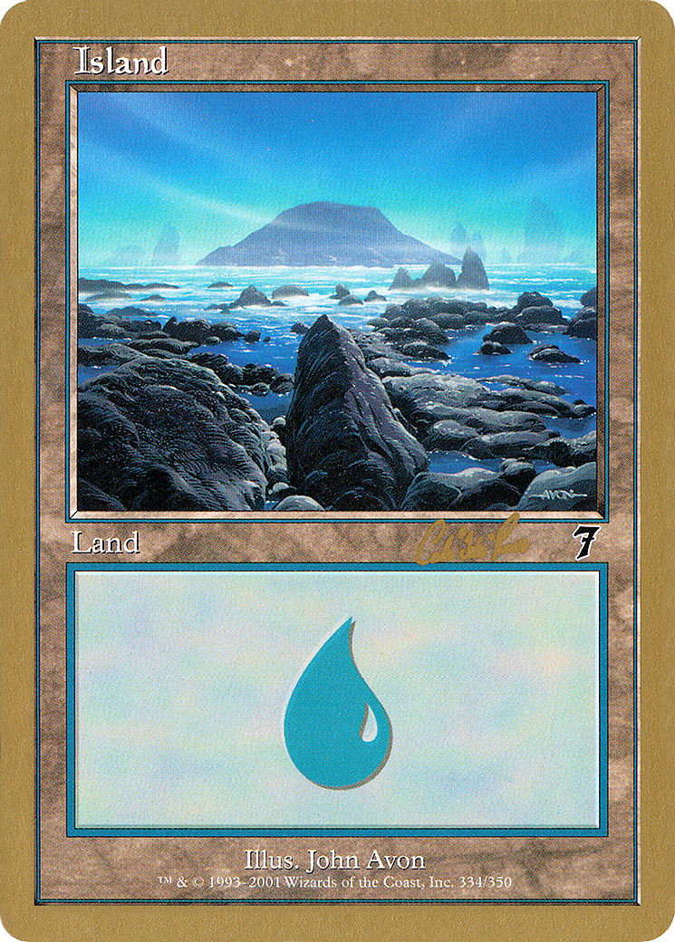 Image of Island (334) - 2002 Carlos Romao (7ED) (WCD-) - World Championship Decks 2002