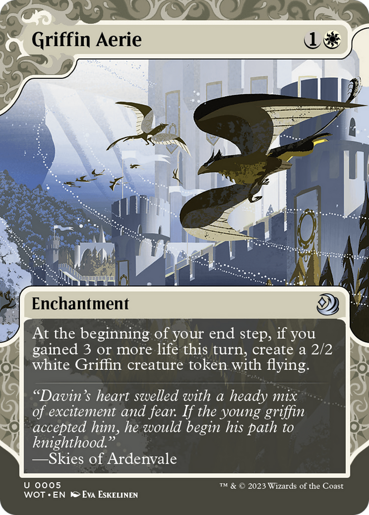 Image of Griffin Aerie (WOT-005) - Wilds of Eldraine: Enchanting Tales: (Showcase) (Borderless)