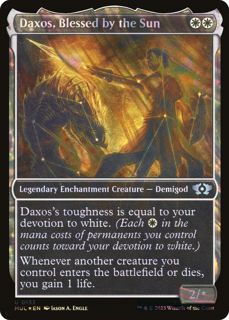 Image of Daxos, Blessed by the Sun (Halo Foil) (MUL-132) - Multiverse Legends: (Showcase, enchantment) Foil