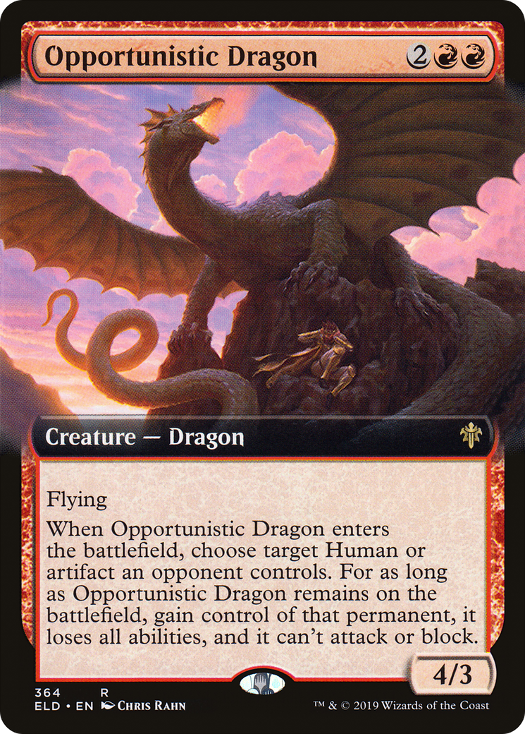 Image of Opportunistic Dragon (Extended Art) (ELD-364) - Throne of Eldraine: (Extended Art) Foil