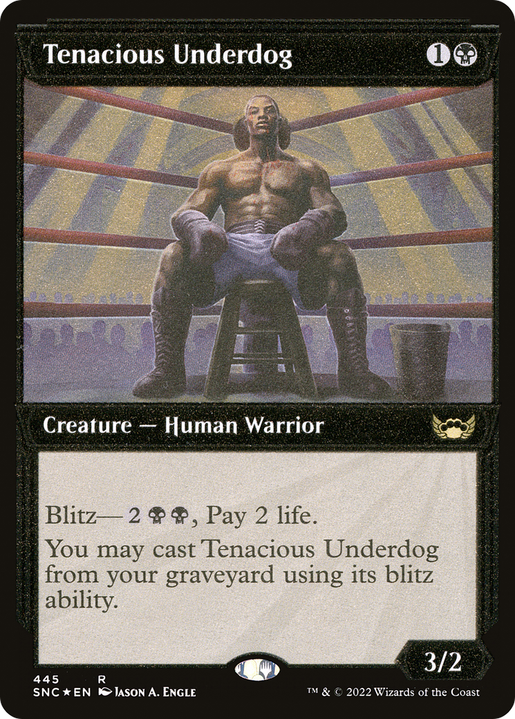 Image of Tenacious Underdog (Showcase) (Foil Etched) (SNC-445) - Streets of New Capenna: (Showcase) Foil