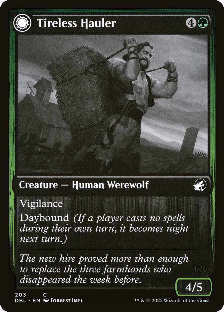 Image of Tireless Hauler (DBL-203) - Innistrad: Double Feature: (Double Faced Transform) Foil