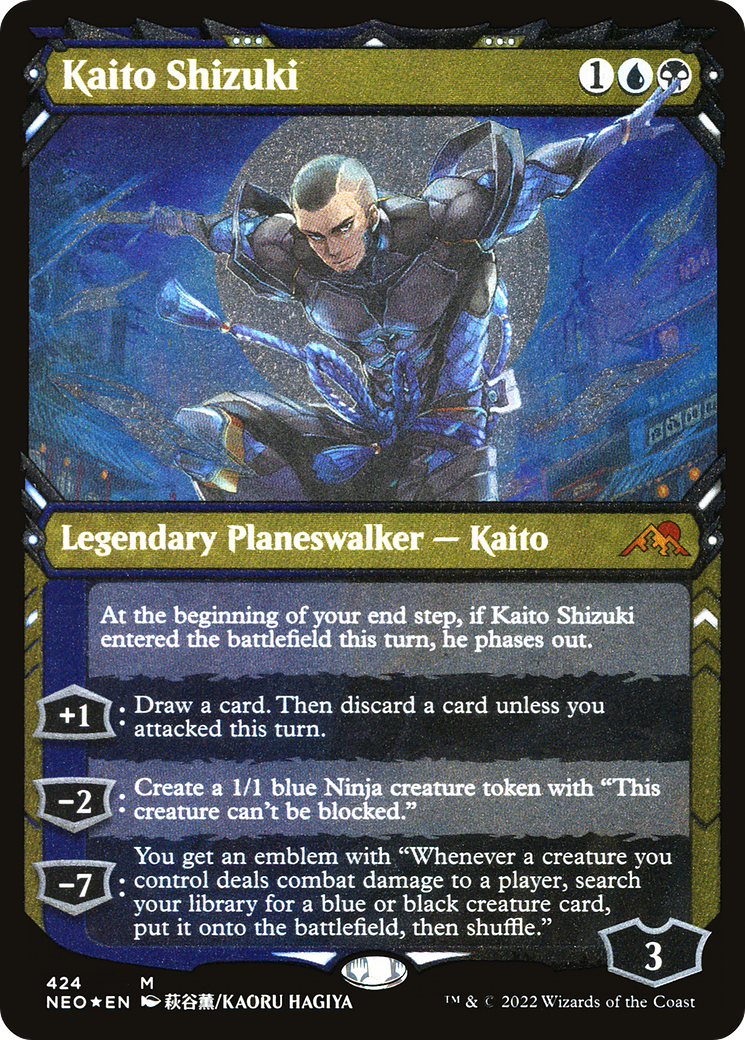 Image of Kaito Shizuki (NEO-424) - Kamigawa: Neon Dynasty: (Showcase) Etched Foil