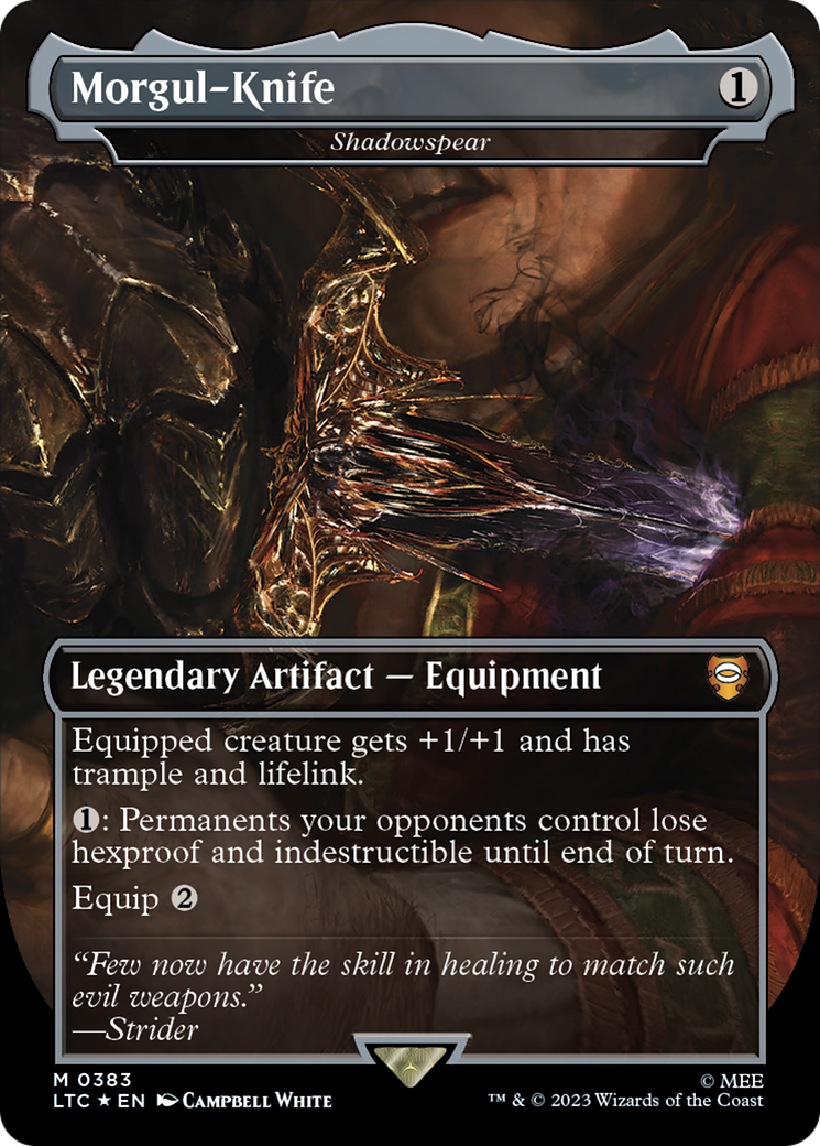 Image of Morgul-Knife - Shadowspear (Surge Foil) (LTC-383) - Tales of Middle-earth Commander / Morgul-Knife (Borderless) Foil