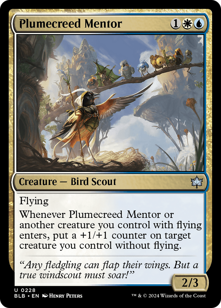 Image of Plumecreed Mentor (BLB-228) - Bloomburrow Foil