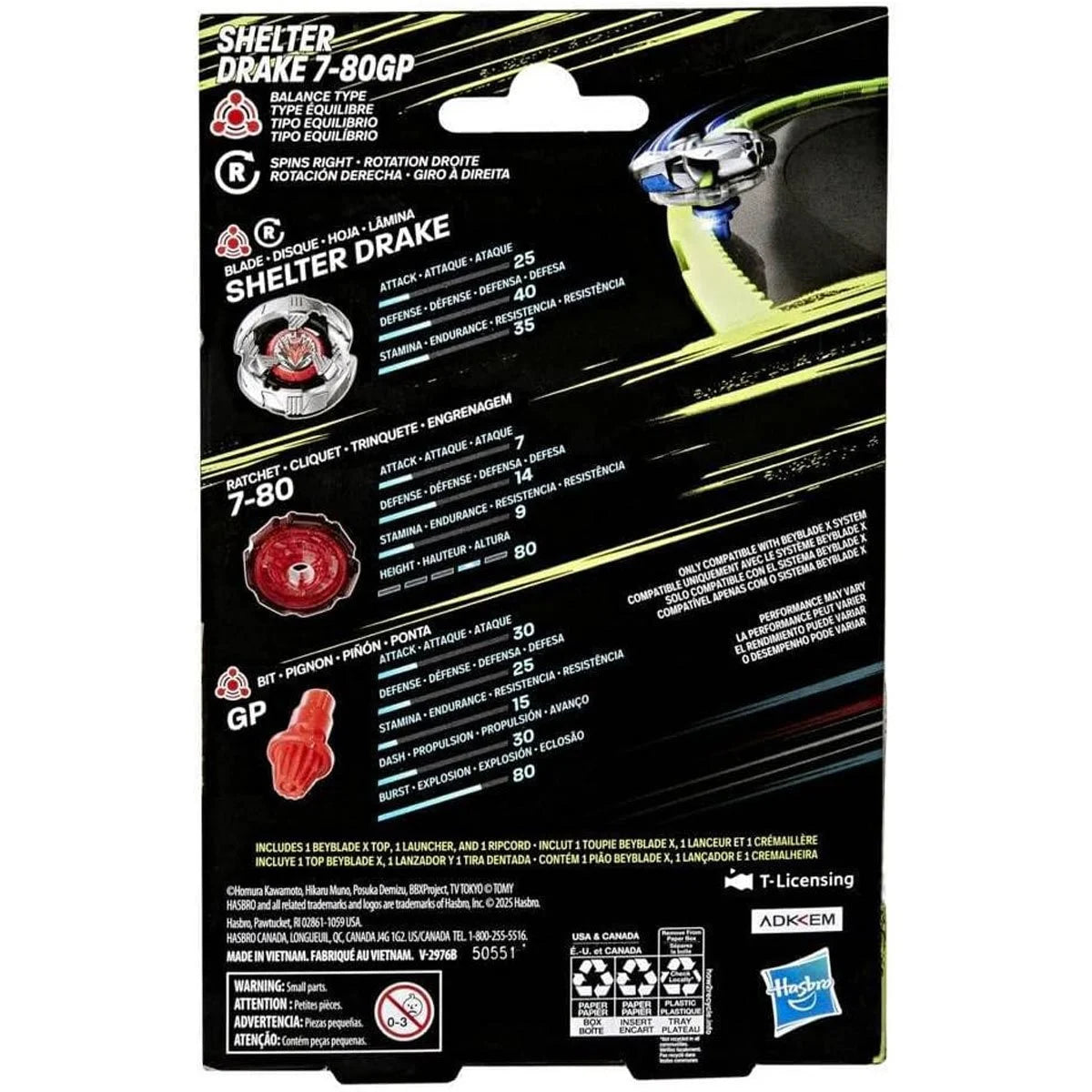 Image of Beyblade x Shelter Drake 7-80GP