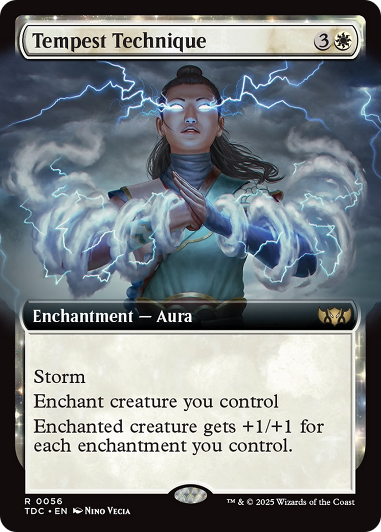 Image of Tempest Technique (Extended Art) (TDC-056) - Commander: Tarkir: Dragonstorm: (enchantment, Extended Art)