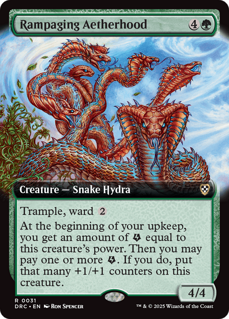 Image of Rampaging Aetherhood (Extended Art) (DRC-031) - Commander: Aetherdrift: (Extended Art)