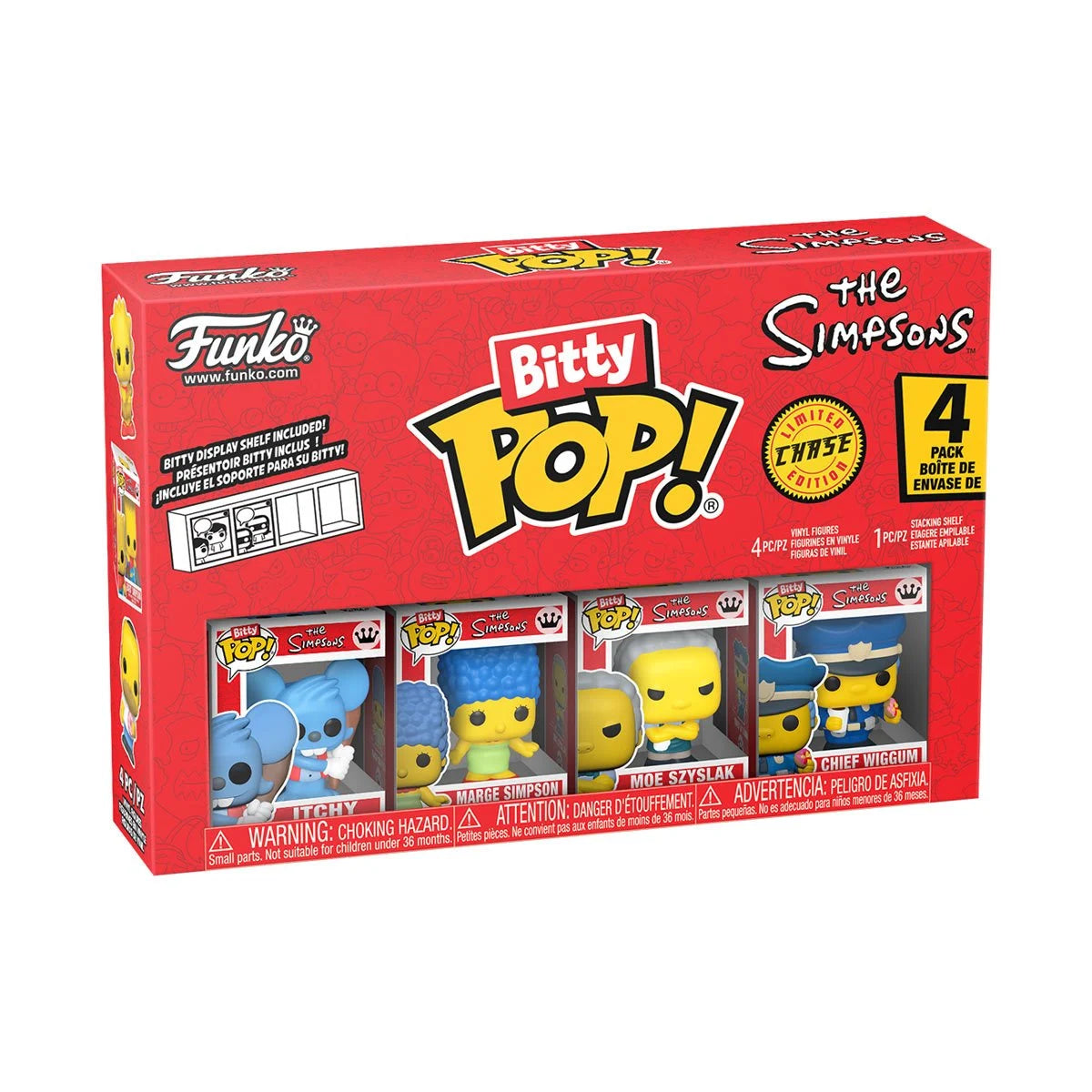 Image of The Simpsons Itchy Funko Bitty Pop! Mini-Figure 4-Pack Chief Wiggum Chase